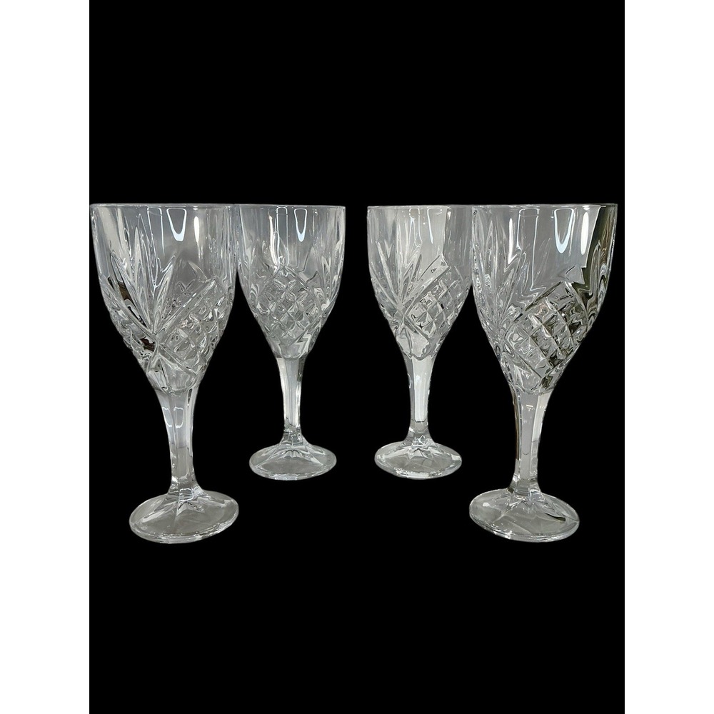 Dublin Shannon Crystal by Godinger Water Goblet Wine Glass 8" Set Of 4